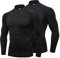 LNFINTDO 2 Pack Compression Tops for Men Long Sleeve Mock Turtleneck Shirts Quick Dry Base Layer Top for Gym Sports Fitness Workout Training