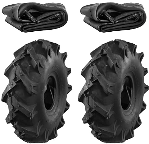 Coppia Pneumatici Agricoli 3.00-4 N° 2 Copertoni Tassellati 4 P.R.+ Camere d’Aria Rinforzati Gomme Mezzi Industriali Motocoltivatore