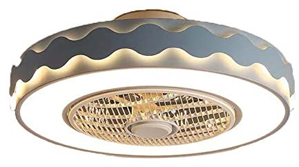 ventilador de techo led con lámpara, ventilador de techo invisible con luces, luz de techo de ventilador regulable para habitación de niños modernos, lámpara de techo de ventilador de dormitorio,