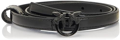 Pinko Love Berry H1 Belt Vitello SPECCHIATO Cintura, Z99B_Nero Limousine Block Color, S Donna