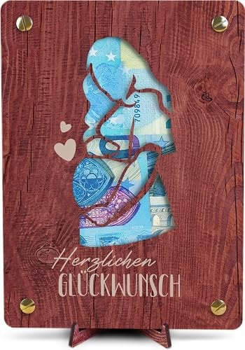 Schwangerschaft Geschenk - XL Geldgeschenk aus Holz inkl. Ständer | Schwangerschaft - Schwangerschaft Geschenke, Baby Geschenk, Baby Geschenk Mädchen, Baby Geschenk Junge,