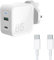 AJP Dual Port USB Type C 65W Power Adapter Charger For Lenovo,ASUS,Dell,Huawei Matebook,HP Spectre,Xiaomi Air,Thinkpad Thinkpad Nintendo Switch & all USB C Devices UK Wall Plug Cable White