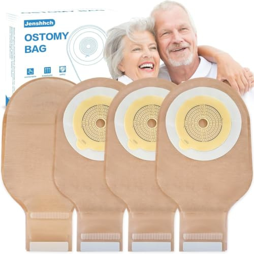 Jenshhch 22 PCS Colostomy Bags, One Piece Drainable Ostomy Bag with Hook and Loop Closure, Colonoscopy Bags, Ostomy Supplies 15mm-60mm Cut-to-Fit for Ileostomy Stoma Care
