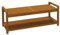 Outsunny Schuhbank mit Armlehnen, Outdoor Sitzbank, Holzbank mit Schuhablage für 2 Personen, für In- & Outdoor, bis 250 kg belastbar, 118 x 40,5 x 46 cm, Teak