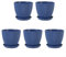 Emiif 5 Pcs 6 Inch Plastic Flower Pots, Colorful Plant Pots with Pallet/Trays for Indoor Outdoor Garden Office House Desk(Blue)