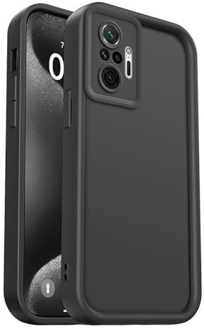 PanXCase Funda Silicona para Xiaomi Redmi Note 10 Pro 4G | Carcasa Suave Ligera, Protección Cámara, Capa Antigolpes y Antiarañazos, Diseño de Dorso Cóncavo Ergonómico, Black
