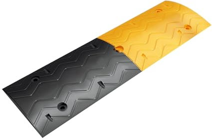100 cm Bremsschwelle, 5 MPH – Schwarz/gelbe Bremsschwelle Aus Gummi for Asphalt, Beton, Schotterauffahrten, Innen- Und Außenbremsschwelle