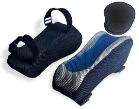 MoonTeez Office Chair Armrests Pads, Ergonomic Memory Foam, Blue Cooling Gel, Breathable Mesh Fabric and Black Mouse Pad.