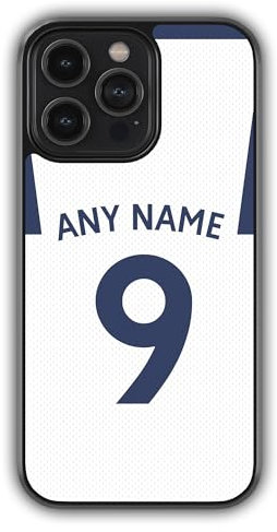 iPhone 8 Compatible Personalised Tottenham Football Phone Case, Name & Number Bumper Cover, Anti-Scratch, Anti-Drop, Camera Lens Protection, Sidewall Bumper, ShockProof Drop Protection
