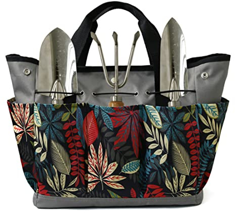 Gartenwerkzeugtasche Heavy Duty Gartenwerkzeug Kit Lager Veranstalter Gartengeschenke für Frauen grau, Gartenarbeit