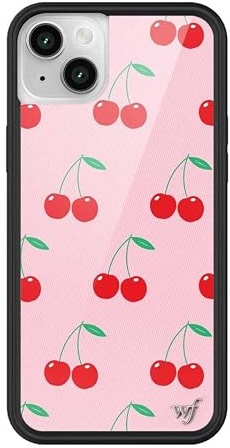 Wildflower Schutzhüllen – kompatibel mit iPhone 13/14, schützender schwarzer Stoßfänger, 2 m Falltest-zertifiziert, für kleine Unternehmen, Fruchtrot, klassisch, niedlich, ästhetisch, trendig, rosa