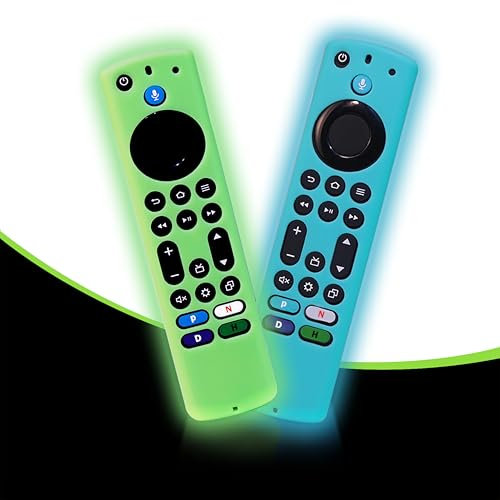ZUOQIANG 2 PCS Silicone Remote Cover, Silicone Case Compatible with Fire TV Stick 4k Max 2nd Gen, Toshiba/Insignia/Pioneer/Omni (QLED),Luminous Remote Cover Case