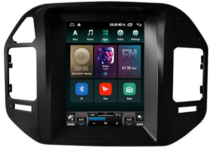 Android 14 Doppel Din 9.7-Zoll-HD-Touchscreen Autoradio für Mitsubishi Pajero V60 V68 V73 1999 - 2006 mit Kabelloses CarPlay GPS Navigation Rückfahrkamera Lenkradsteuerung Bluetooth(A,SK5(3+32G))