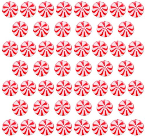 50 Stück Knöpfe Weihnachten, Dekorationen, runde Weihnachtsknöpfe zum Nähen, 4 Löcher, Winter-Bonbon-Knöpfe zum annähen, Bunte Knöpfe zum Basteln, dekorative Kleidungsknöpfe, Weihnachts-Bonbon-Knöpfe
