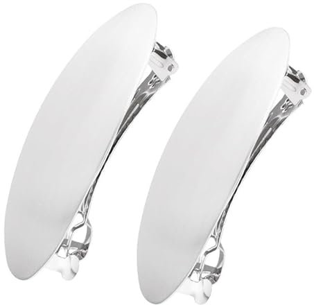 Husalsea Breite Ovale Haarspange Silber, 2 Stück Große Französische Haarspangen für Damen, Elegante Haarklammer Silber für Alltag und Besondere Anlässe