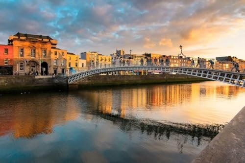 1000 piece Puzzle for Adults Jigsaw Puzzles DUBLIN IRELAND UK SKYLINE GLOSSY POSTER PICTURE PHOTO PRINT bridge view A095 Challenging Puzzles for Friends Family