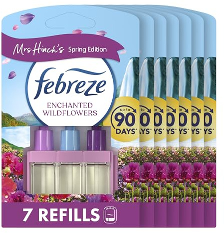 Febreze 3Volution Plug-In Refill, Enchanted Wildflowers, 7 Pack (20ml x 7) – Odour Fighter