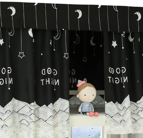XHCTNN Bettvorhang Hochbett, Superweiche Verdunkelung Vorhang Hochbett, Hochbett Vorhang Bett FüR Home Schlafsaal, Filtert 85% des Lichts Aus(G,53-1pc)
