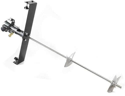 YiAndeli 50 Gallonen Pneumatisch Farbmischer 1/2 PS Tank-Fass Rührwerk Rostfreier Stahl Laufrad Automatisch Luft-Rührwerk Tintenbeschichtung Mischwerkzeug Silver,1