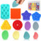ddLUCK 12 Jouet Anti-Stress Sensoriel Fidget Stone, Jouets en Silicone Texture Worry Stone Toys, Jouets Finger Sensoriels pour Le TDAH et Autisme avec BoîTe en Plastique, pour Enfants et Adultes