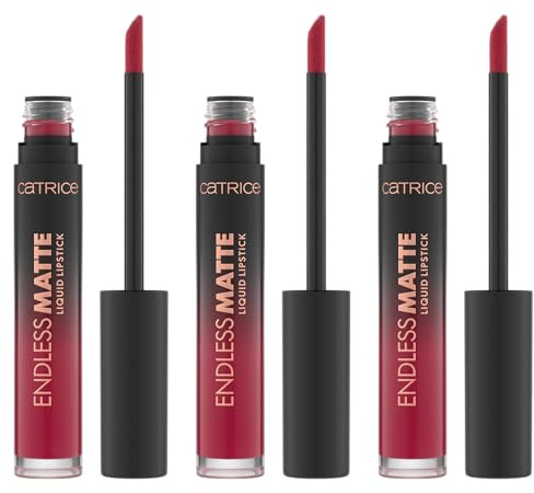 Catrice Endless Matte Liquid Lipstick, Nr. 080, Violett, langanhaltend, mattierend, schnelltrocknend, vegan, ohne Konservierungsstoffe, ohne Parabene, ohne Mikroplastikpartikel, 3er Pack (3x4.5ml)