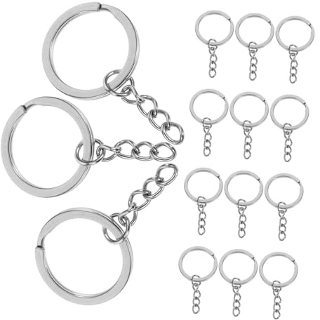 Angoily 20pièces Lot De Anneaux Porte-clés Plats Métal Pour Bricolage Et Organisation De Clés