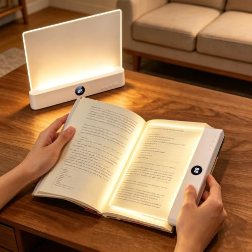 Choudao Tech LED Book Light and Night Light 2 in 1, 3 Color Temperatures & Stepless Dimming, USB Rechargeable Reading Light with Timer for Night Reading (White)