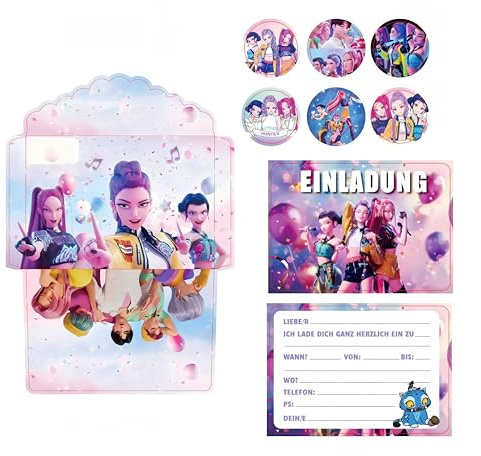 Biuebinc 12 Stück Einladungskarten Kindergeburtstag Junge Mädchen Deutsch | Einladungskarten Geburtstag Kinder, Partyeinladungen