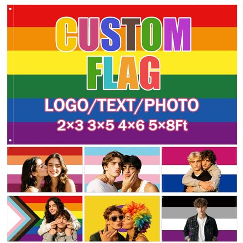 Personalisierte Flagge Selbst Gestalten, Fahne Selbst Gestalten, Progress Pride Flag, Lesbian Flag, Regenbogen Flagge, LGBTQ Flagge, Gestalten Sie Ihre eigene Flagge mit Gesicht/Foto/Logo/Text