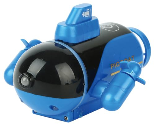 RCXTechPro 4-Kanal RC Tauchboot für Pool, See und Badewanne, Mini Unterwasser Boot mit Doppelpropeller, Wiederaufladbares Ferngesteuertes Wasserfahrzeug mit Vorwärts und Auftauchsteuerung -Blau
