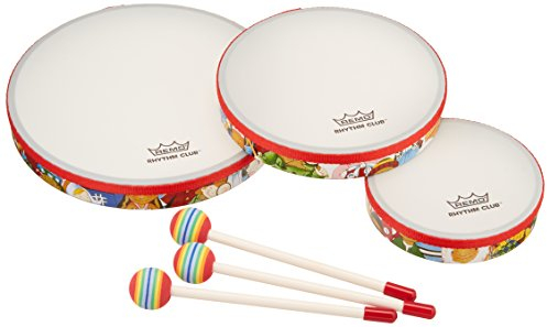 Remo RH3100-00 Schlagzeug-Set, mehrfarbig, Rhythm Club Handtrommel-Set, Durchmesser 15,2 cm, 25,4 cm