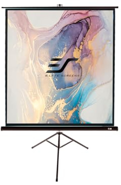 Elite Screens T71UWS1 Tripod Series Leinwand (Diagonal 180,3 cm (71 Zoll), Höhe 127 cm (50 Zoll), Breite 127 cm (50 Zoll), Format 1:1) schwarz