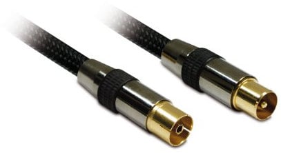 Metronic 419001 Câble d'antenne blindé Mâle/Femelle - connexion TV 9,52 mm 1,5 m Noir