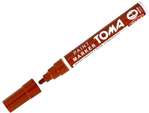 SolaDirect Brown Oil-Based Paint Marker Pen Permanent - 2.5mm Round Tip, Fast-Drying Waterproof Ink - Universal for Metal, Tyres, Plastic, Wood, Glass, Outdoor Marking, Workshop, Art, Crafts, DIY
