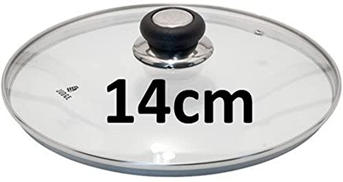 Judge Vista 14cm Glass Lid – Tempered Glass with Stainless Steel Rim & Steam Vent – Durable, Dishwasher Safe Cookware Lid