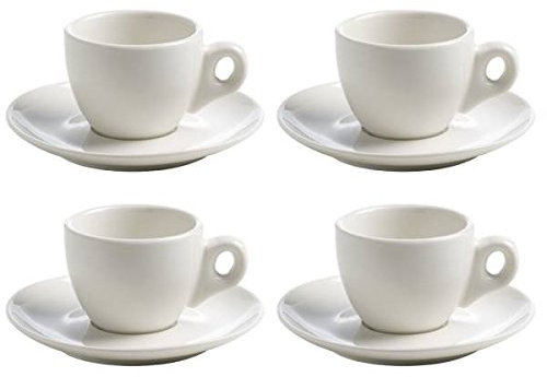 Maxwell & Williams 4er Set Espressotassen White Basics Round H. 5,5cm weiß