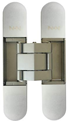 KT3D-140 Invisible Hinge, Set of Two(2), Up to 132lbs. Doors, Concealed and Streamline Door Hinge, 3-D Adjustable (Up to 132lbs) Satin Chrome