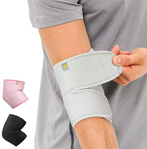 Bracoo Tutore Epicondilite Gomito Regolabile in Neoprene, Gomitiera per Epicondilite e Tendinite, Fascia Gomito Traspirante per Dolore Articolare, Uomo e Donna, Sport, ES10, Grigio