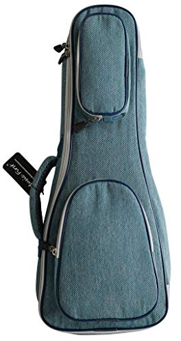 MUSIC FIRST Original Design Ukulelenetui für Tenor-Ukulele, 15 mm dick, Vintage-Stil, passend für 66 cm (66 cm) Tenor-Ukulele, Denim