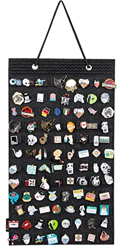 PACMAXI Hängender Broschennadel-Organizer, Präsentationsnadel-Aufbewahrungsbox, Broschensammlung, Aufbewahrungshalter, hält bis zu 96 Nadeln. (Zubehör nicht im Lieferumfang enthalten) (S-96 Fächer,