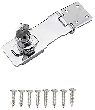 Key Hasp Lock, 1pcs Knob Locking Lock 4(105mm) 90 Degrees Safety Knob Lock with Screw for Box, Garage Door, Drawer