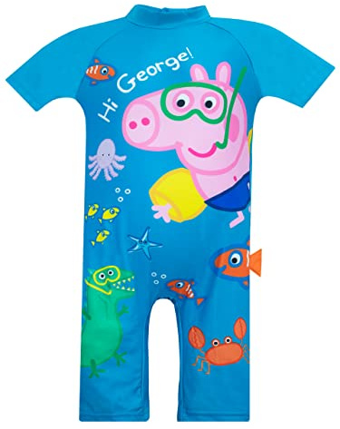 Peppa Pig Boys George Pig Swimsuit Blue Age 3 to 4 Years
