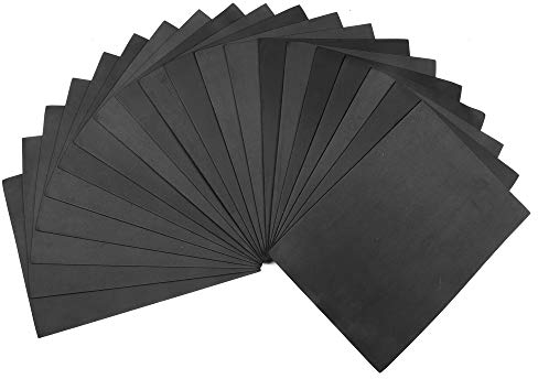 ewtshop® 20 Blatt Moosgummi, schwarz, Schaumstoff für Bastelarbeiten, DIN A3