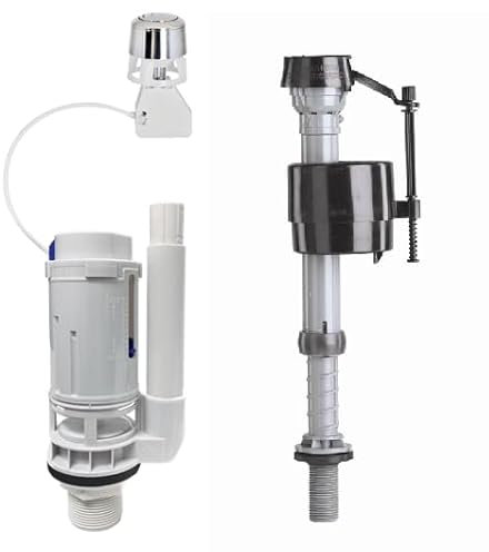 Fluidmaster 4550073 550 Button WC Fill/Flush Valve Kit, White,Black,Grey