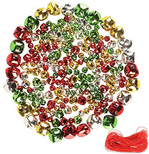 YiYa 200 Pezzi campanelli Natalizi campanelli Colorati campanelli Fai da Te per Decorazioni Natalizie ghirlande Decorazioni per Le Vacanze (Multicolore, 1 CM, 1,5 CM, 2,5 CM)…