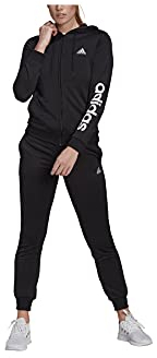 adidas Femme Essentials Logo French Terry Track Suit, Black / White, XS