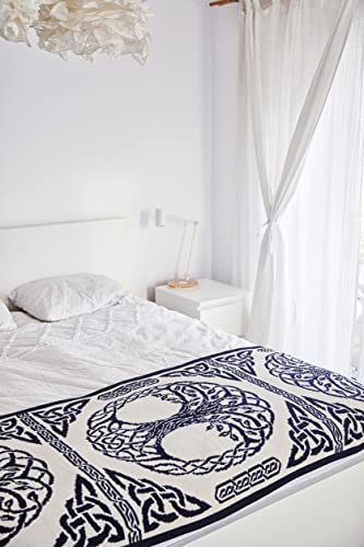 Irische Decke aus weicher Wollmischung Irland Aran Strickdecke (Marineblau)