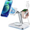 3 in 1 Kabelloses Magnet-Ladegerät Mag-Safe Ladestation für iPhone 12/12 Pro/12 Pro Max/12 Mini/13/13 Mini/13 Pro/13 Pro Max, für iWatch 2/3/4/5/6/SE und Airpods Pro/2, mit 18W Adapter (Weiß)