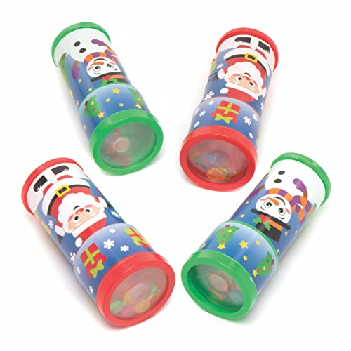 Baker Ross Weihnachtskaleidoskope FC252-4 Stück, basteln Sie Ihr eigenes Kaleidoskop, für Kinder, Kunst- und Bastelaktivitäten, perfekt für Partytüten, als Mitgebsel und kleine Geschenke