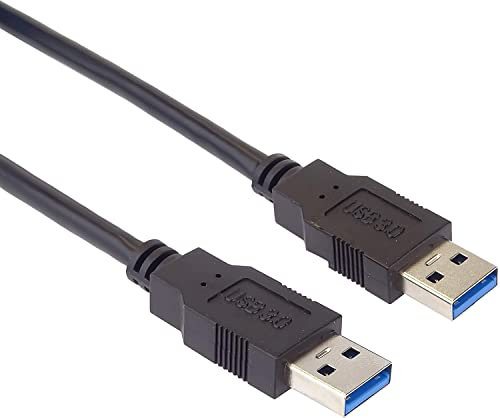 PremiumCord Cavo di Collegamento USB 3.0 A-A Super Speed M/M 1m, Cavo Dati Superspeed Fino a 5Gbit/s, Cavo di Ricarica, USB Tipo A Maschio a USB Tipo A Maschio, 9pin, Colore Nero, Lunghezza 1m